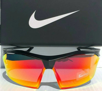Nike VAPOR WING R Matte Black w Ruby Speed Lens Sunglass EV0914 001
