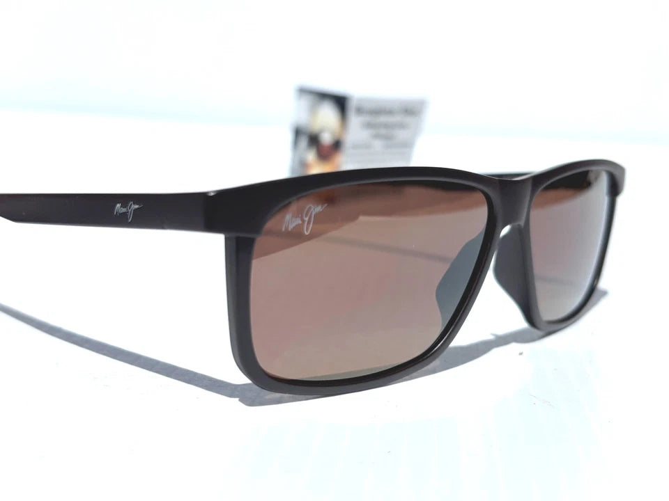 Maui Jim PULAMA Matte Brown POLARIZED ST Bronze GLASS Lens Sunglass H618-01