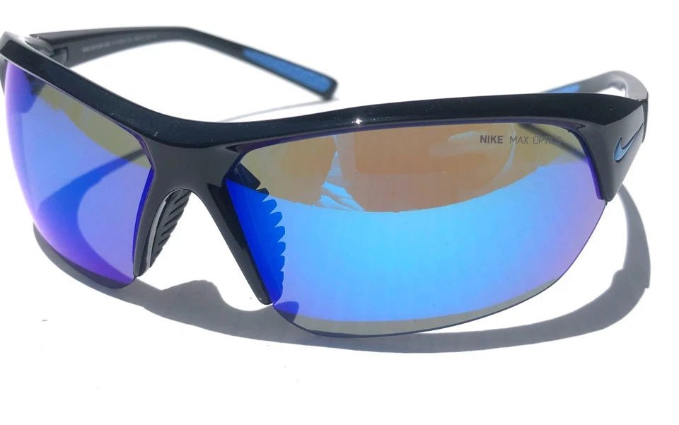 NIKE SKYLON ACE Black MAX Optics Blue Mirror Lens Sunglass DV2163 011