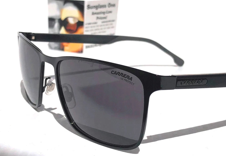 CARRERA Shiny Black Metal Frame Grey Lens Sunglass 8048/S 807IR