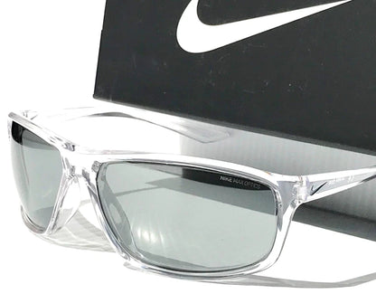 NIKE ADRENALINE Clear Grey MAX Optics Silver Mirror Lens Sunglass EV1112 900