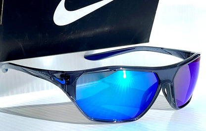 Nike AERO DRIFT Shiny Crystal Blue Frame Blue Mirror Sunglass DQ0997 021