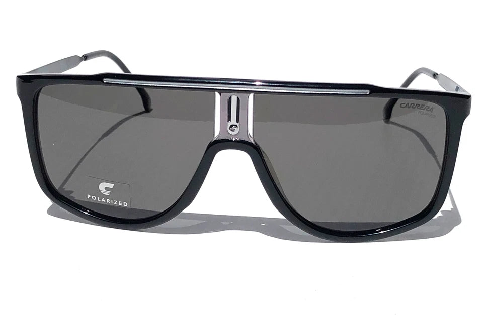 CARRERA Shiny Black Frame POLARIZED Grey Lens Sunglass 1056/S 08AM9