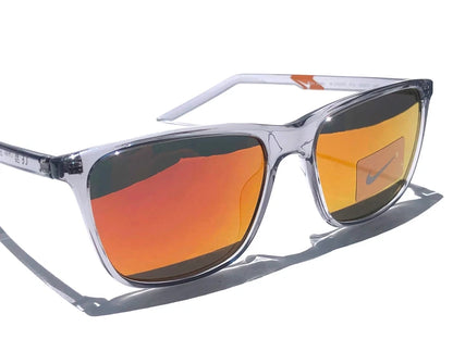NIKE STATE Wolf Grey Clear UV PROTECTIVE Orange Mirror Lens Sunglass DV2291 012