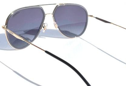 CARRERA Shiny Gold & Grey Pilot Frame Black Lens Sunglass 295/S KB790