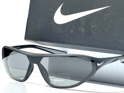 Nike AERO SWIFT Black & White POLARIZED Grey Lens Sunglass DQ0989 011