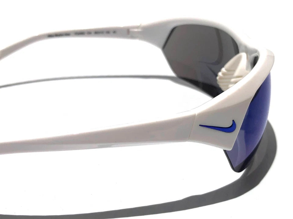 Nike SKYLON ACE Shiny White Frame UV PROTECTIVE Blue Mirror Lens Sunglass FQ4683 104