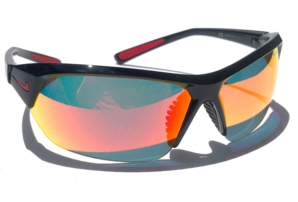 NIKE SKYLON ACE Black MAX Optics Red Mirror Lens Sunglass DV2163 010