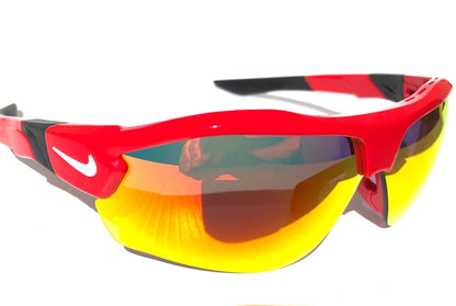Nike SHOW X3 University Red Frame Red Mirror Road Tint Lens Sunglass DN9252 657