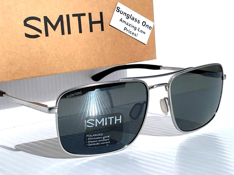 Smith Optics OUTCOME Matte Silver Carbonic POLARIZED Platinum Mirror Lens Sunglass