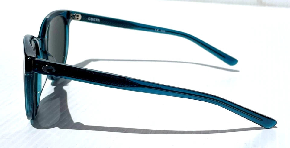 Costa Del Mar ISLA Deep Teal Crystal POLARIZED Gray 580G GLASS Lens Sunglass ISA 244
