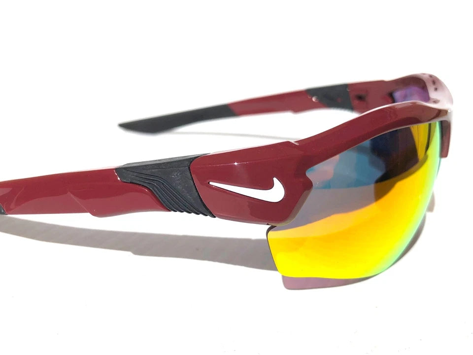 Nike SHOW X3 Team Burgundy Frame Red Mirror Road Tint Lens Sunglass DN9252 677