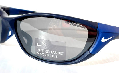 NIKE ZONE Matte Navy INTERCHANGEABLE Max Optic Silver Lens Sunglass DZ7356 410