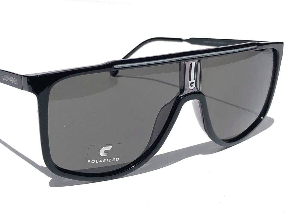 CARRERA Shiny Black Frame POLARIZED Grey Lens Sunglass 1056/S 08AM9