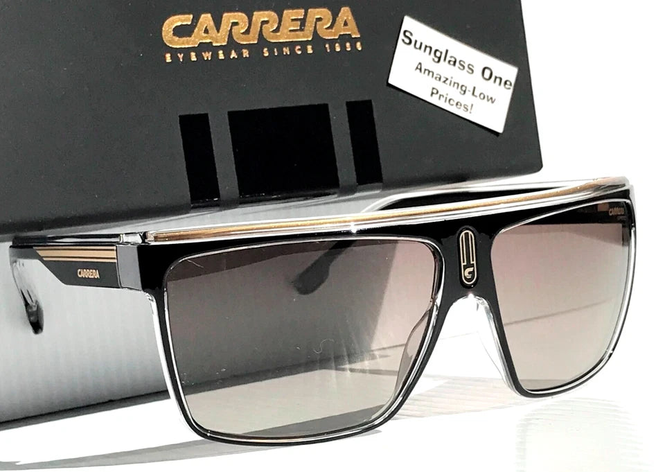 CARRERA Shiny Black & Gold Frame Brown Lens Sunglass 22/N 2M2/HA