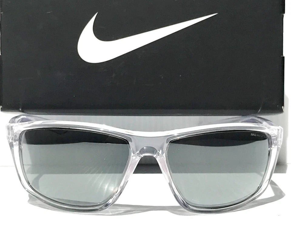 NIKE ADRENALINE Clear Grey MAX Optics Silver Mirror Lens Sunglass EV1112 900