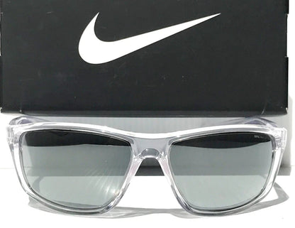 NIKE ADRENALINE Clear Grey MAX Optics Silver Mirror Lens Sunglass EV1112 900