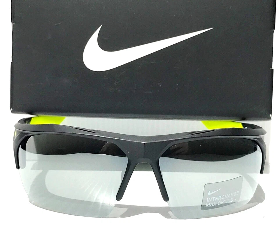 NIKE TERMINUS Matte Black Frame INTERCHANGEABLE Max Optic Silver Lens Sunglass EV1030 070