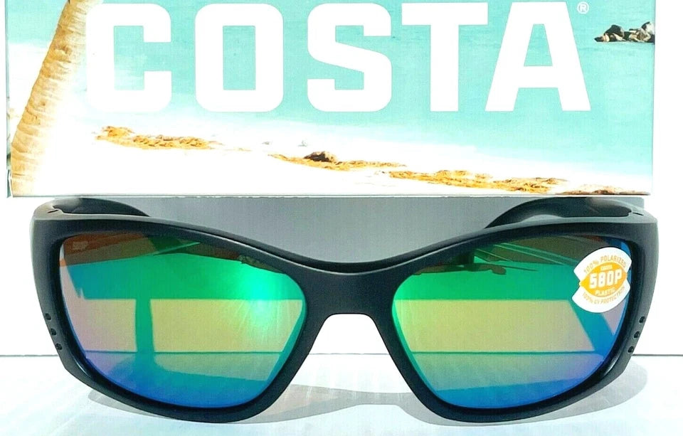 COSTA Del Mar FISCH Blackout POLARIZED Green Mirror 580P Lens Sunglass FS 01