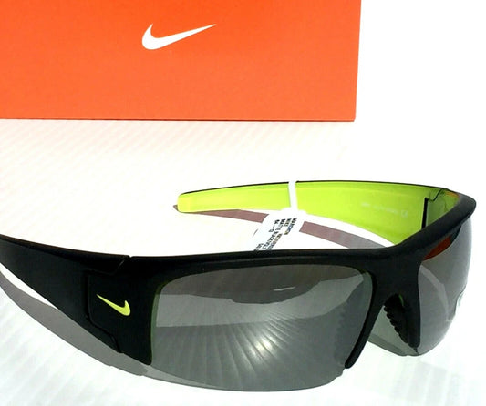 Nike DIVERGE Black Matte Wrap Yellow Gray Frame Silver Flash Lens Sunglass EV0325 007
