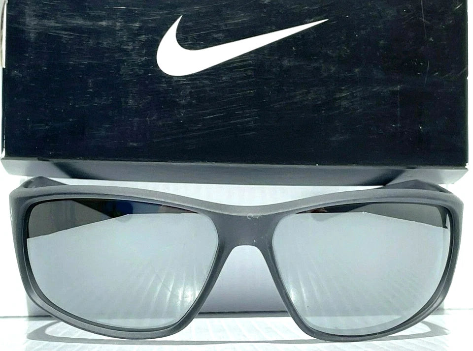 NIKE ADRENALINE Anthracite Matte Gray Satin Frame Silver Lens Sunglass EV1134 010