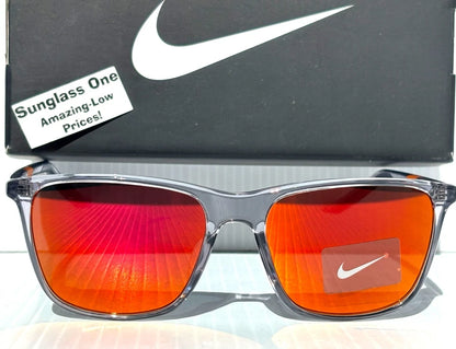 NIKE STATE Wolf Grey Clear UV PROTECTIVE Orange Mirror Lens Sunglass DV2291 012