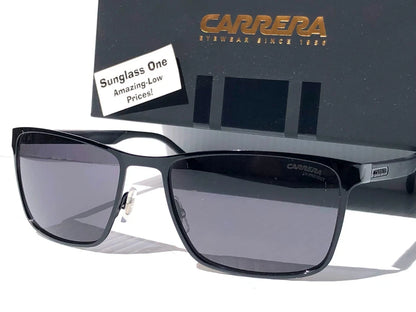 CARRERA Shiny Black Metal Frame Grey Lens Sunglass 8048/S 807IR
