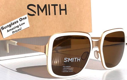 Smith Optics AVELINE White Gold ChromaPop POLARIZED Brown Lens Sunglass