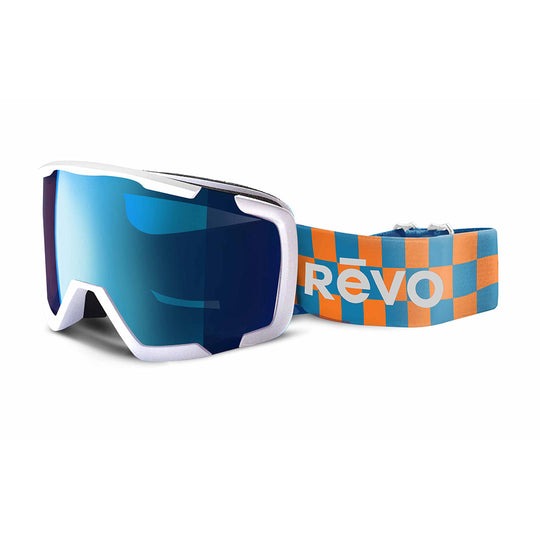 Revo GOGGLES Outback No. 12 Shiny White POLARIZED Photochromic Blue Water Lens