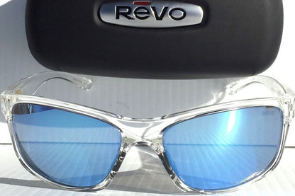 REVO HARNESS in Clear Frame POLARIZED Blue Lens Sunglass RE 4071 09 BL