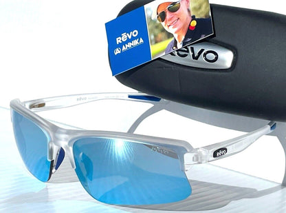 REVO ANNIKA 2 Matte Crystal POLARIZED Blue Water Lens Sunglass RE 1203 09 BL