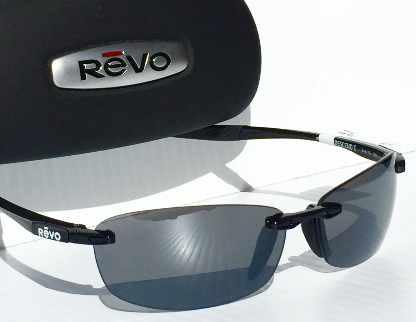 REVO DESCEND E Polished Black frame POLARIZED Grey Lens Sunglass RE 4060 01 GY