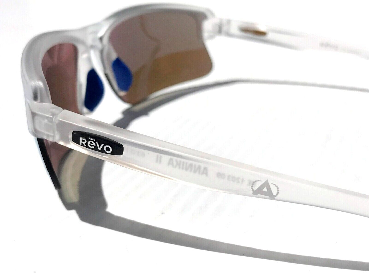 REVO ANNIKA 2 Matte Crystal POLARIZED Blue Water Lens Sunglass RE 1203 09 BL