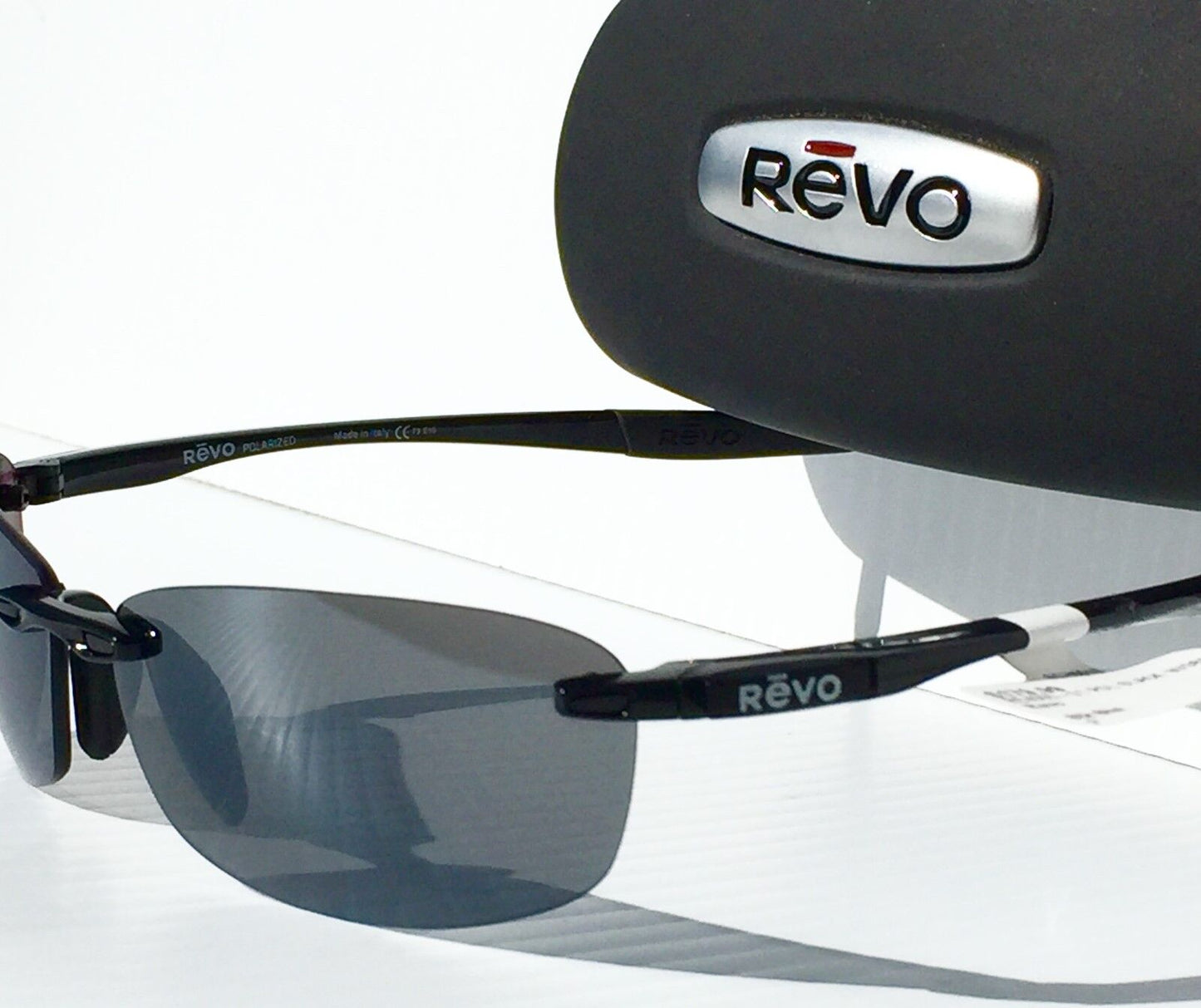 REVO DESCEND E Polished Black frame POLARIZED Grey Lens Sunglass RE 4060 01 GY