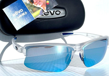 REVO ANNIKA 2 Matte Crystal POLARIZED Blue Water Lens Sunglass RE 1203 09 BL