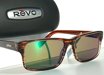 Revo FINLEY Brown Horn polished POLARIZED Green ECO Sunglass RE 1112 12 GN