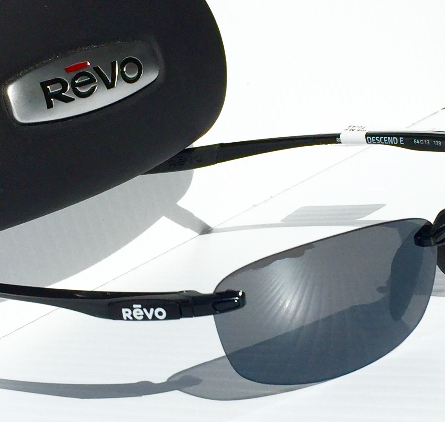 REVO DESCEND E Polished Black frame POLARIZED Grey Lens Sunglass RE 4060 01 GY