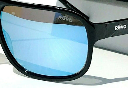 REVO HANK LE Polished Black POLARIZED Blue Water Lens Sunglass RE 1145 01 BL