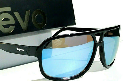 REVO HANK LE Polished Black POLARIZED Blue Water Lens Sunglass RE 1145 01 BL