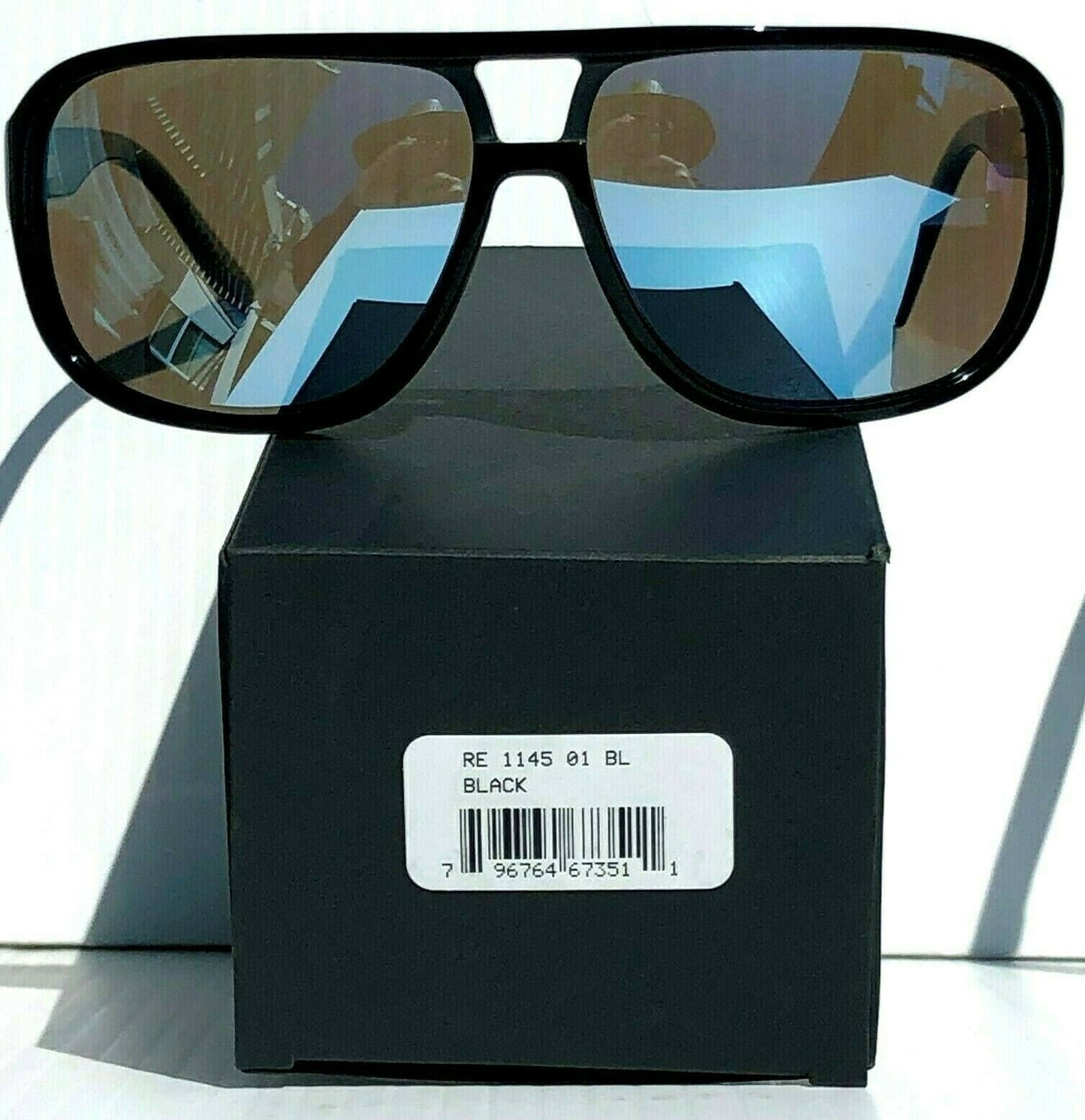 REVO HANK LE Polished Black POLARIZED Blue Water Lens Sunglass RE 1145 01 BL