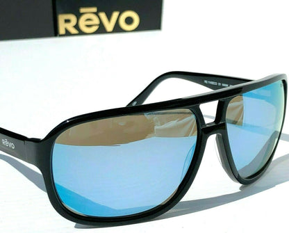 REVO HANK LE Polished Black POLARIZED Blue Water Lens Sunglass RE 1145 01 BL