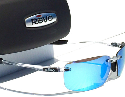 REVO DESCEND N in Clear Frame POLARIZED Blue Lens Sunglass RE 4059 09 BL