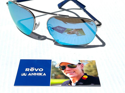 REVO ANNIKA 1 Chrome POLARIZED Blue Water Lens Sunglass 1201 03 BL