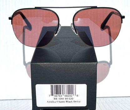 REVO ANNIKA 1 Satin Black POLARIZED Drive Red Lens Sunglass RE 1201 01 GO