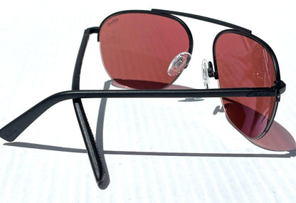 REVO ANNIKA 1 Satin Black POLARIZED Drive Red Lens Sunglass RE 1201 01 GO