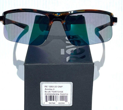 REVO ANNIKA 2 Blue Tortoise POLARIZED Evergreen Lens Sunglass RE 1203 22 GNP