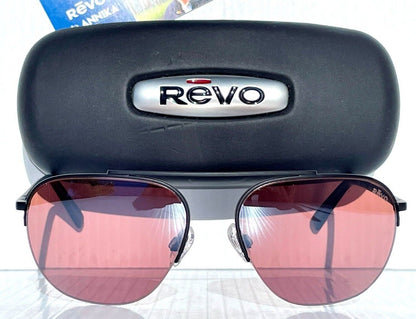 REVO ANNIKA 1 Satin Black POLARIZED Drive Red Lens Sunglass RE 1201 01 GO