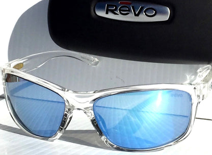 REVO HARNESS in Clear Frame POLARIZED Blue Lens Sunglass RE 4071 09 BL