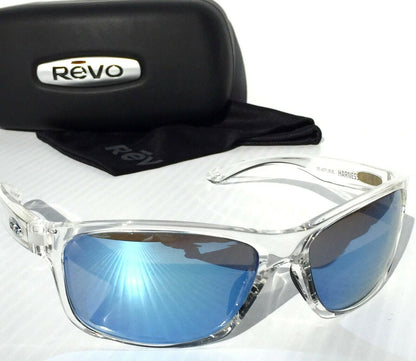 REVO HARNESS in Clear Frame POLARIZED Blue Lens Sunglass RE 4071 09 BL